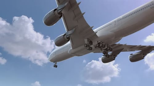 Airliner Flying and Landing Warsaw Poland