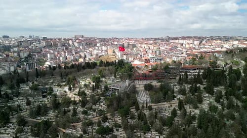 Téléphérique d'Eyup sur une colline à Istanbul, en Turquie, plan circulaire