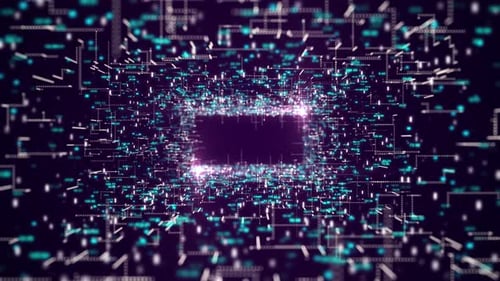 Abstract Digital Data Tunnel Background with Futuristic Connections