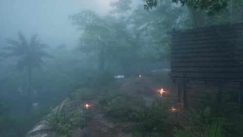 Rain Fell Into The Wooden House In The Middle Of The Forest 3