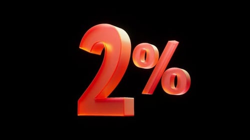 Soft 3D Animated Percentage Number Reveal