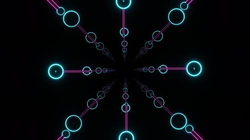 Abstrakte tunnelverbundene Kugeln in kontinuierlicher Bewegung