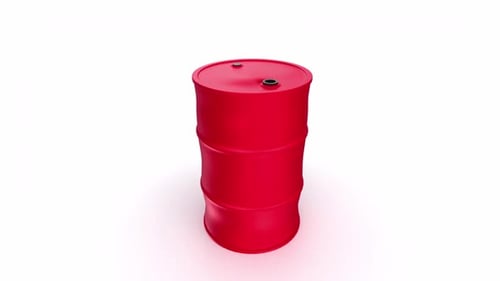 Red Industrial Barrel on White Background