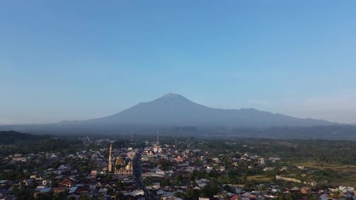 Aerial View of Mount Slamet from Moga, Pemalang Central Java Indonesia