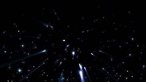 Futuristic Space Travel Background with Flying Stars and Light Rays Loop