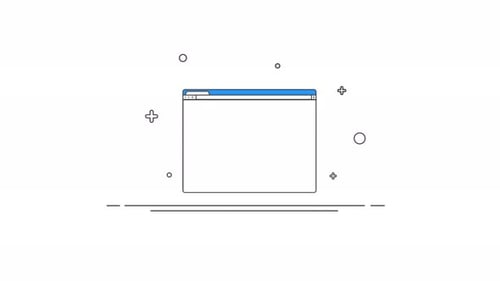 Animated Flat Design Web Browser Interface with Cursor Selection