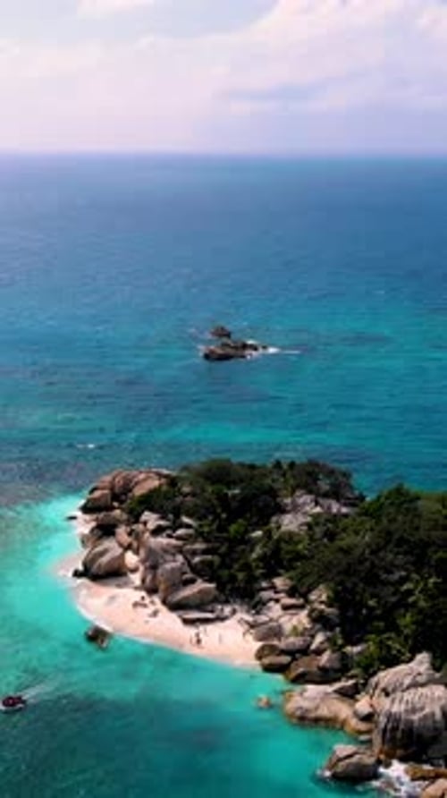 Tropical Island at the Seychelles Drone View Island Seychelles Coco Island Seychelles