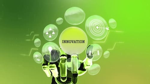 Digital Screen, Innovation Robotic Technology, Concept, Background 4K