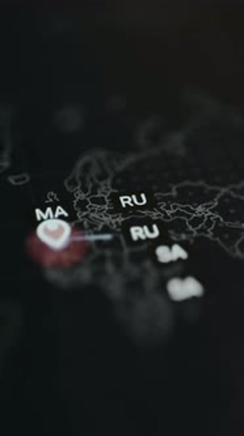 Animated World Map with Line Connecting Destinations