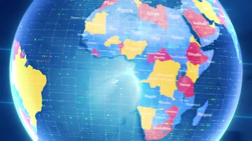 Digital Stylised World Map Country Zoom Ecuador
