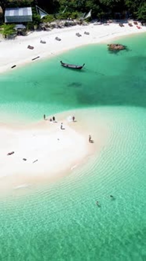 Couple on the Koh Lipe Island Thailand Beach a Tropical Island with a Blue Ocean