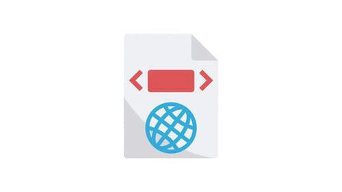 Animated HTML File Document Icon for Web Development