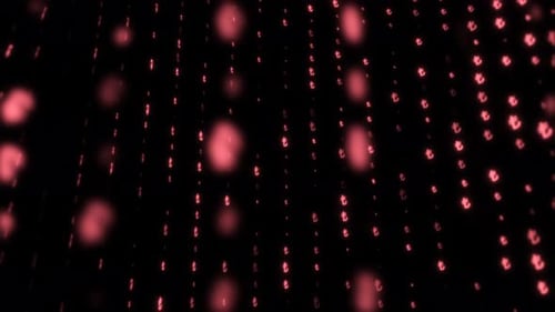 Futuristic Digital Matrix of Falling Turkish Lira Currency Symbols