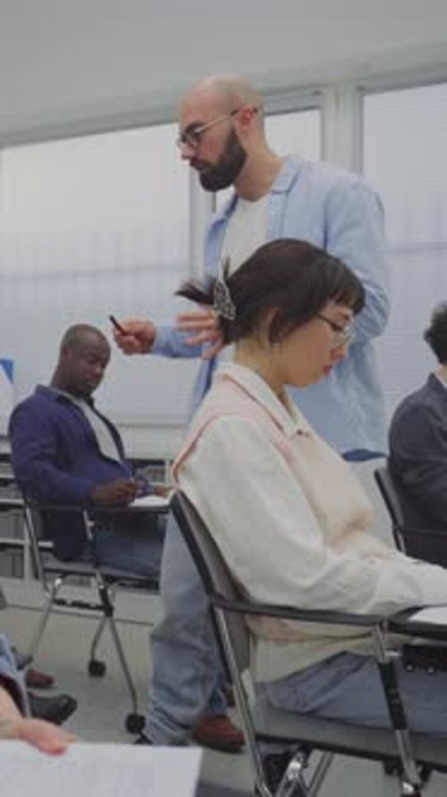 Group of Adults in Office Attending Meeting
