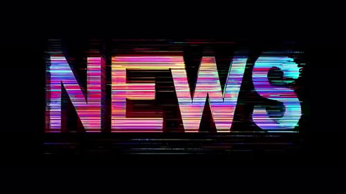 Animation dynamique de texte d'actualité avec effets numériques