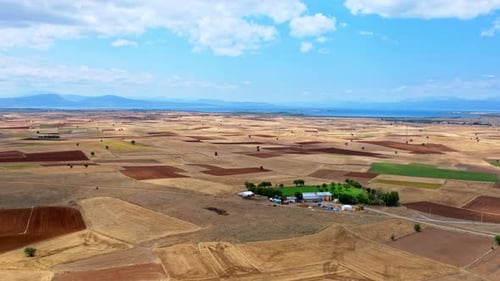 Aerial Panorama of the Rural Farmlands