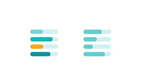 Animierte Elemente für Balkendiagramm Zwei Gruppen horizontaler Balken