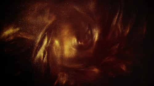 Golden Hues Eine wunderschöne Mischung aus goldener Tinte und lebendigen Farben in der Fluid Art