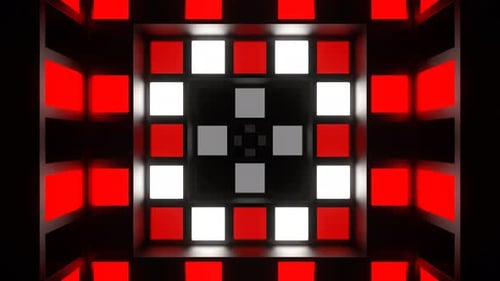 Red And White Strobe Lights System Background Vj Loop In 4K