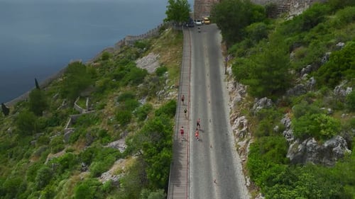 Aerial Video of Group Endurance Training on Fortress Hill