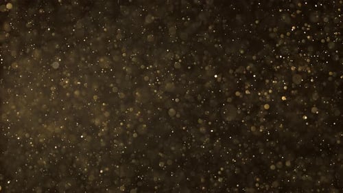 Golden Particles Sparkling in a Dark Space