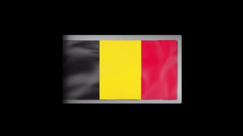 Waving Belgium Flag Reveal Animation