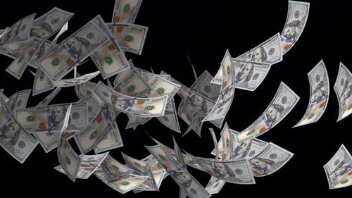 Animación de Money Flying 4K en Alpha