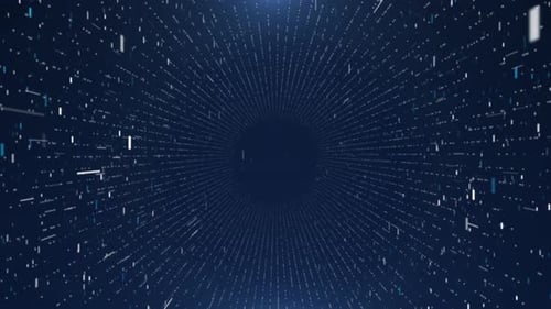 Futuristic Digital Particle Tunnel Background Loop