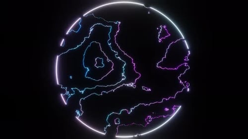 Pink And Cyan Abstract Glowing Vanishing Ball Background Vj Loop In 4K