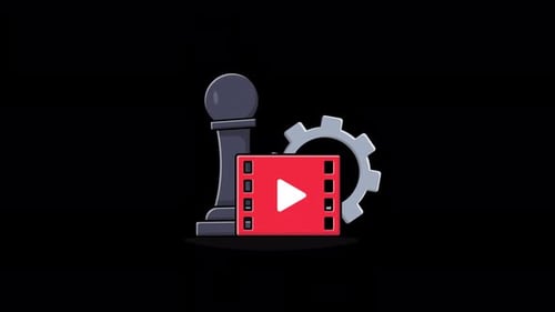Joueur animé avec pièce d'échecs. Vidéo sur le concept de contenu - Transparent