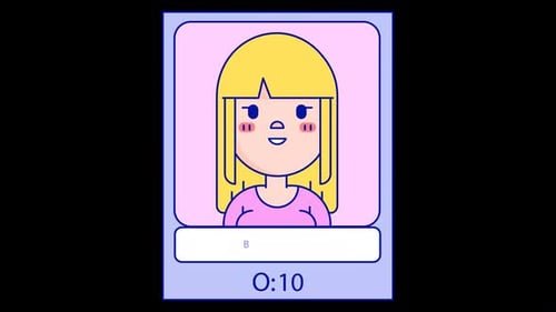 Flat Design Vertical Character Profile with Text Reveal