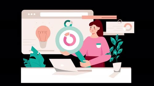 Digital Research and Data Analysis Flat Design Animation