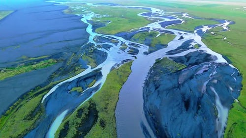 river braids Iceland.