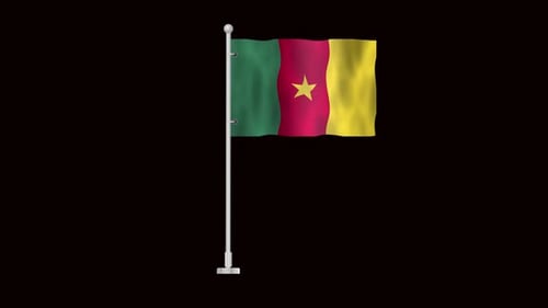 Cameroon National Flag Waving Loop Animation