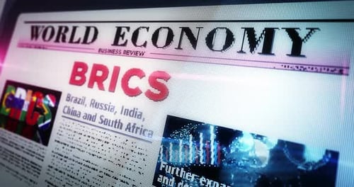 Journal de l'association économique des BRICS sur écran mobile et tablette