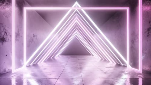 Rendu 3D, arrière-plan cinématographique futuriste VJ rétrowave, boucle sans fin