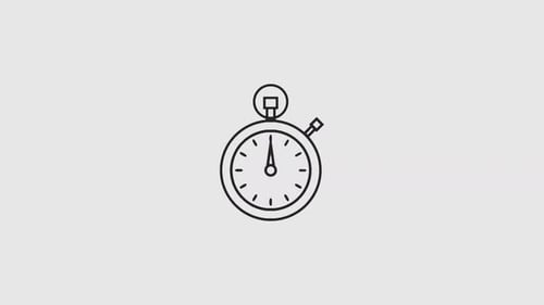 Animated Stopwatch Icon in Flat Line Design
