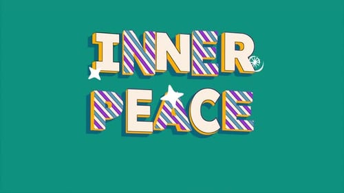Animated 'Inner Peace' Kinetic Typography Title with Playful Star Accents