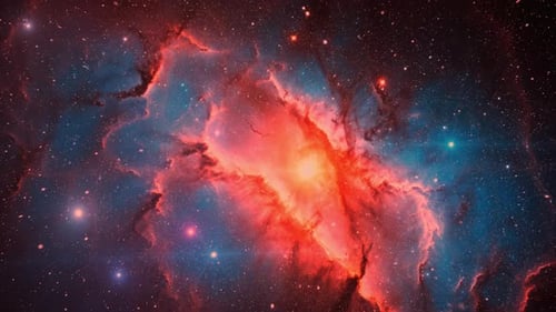 La nébuleuse brille de mille feux dans l'espace