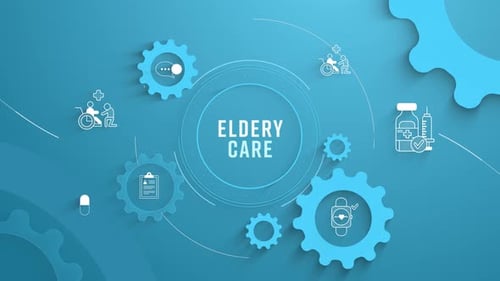 Animated Elderly Care System With Medical Icons Infographic