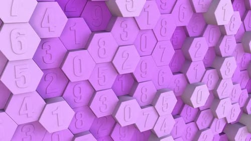 Animated Hexagonal Grid with Pop-Up Numbers Background