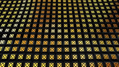 Golden Geometric Squares Abstract Animated Background
