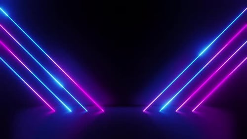 Abstract Neon Light Lines Glowing Motion Background Loop