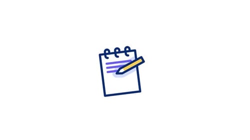 Flat Design Notepad and Pencil Writing Animation
