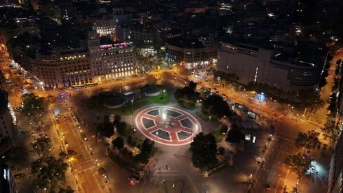 Catalunya Square At Barcelona In Catalonia Spain.