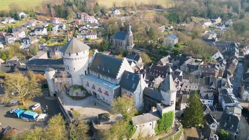 Aerial view of Burg Stolberg, Germany.