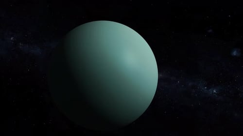 Sehen Sie sich den realistischen 3D-Uranusplaneten mit Sternenraum an