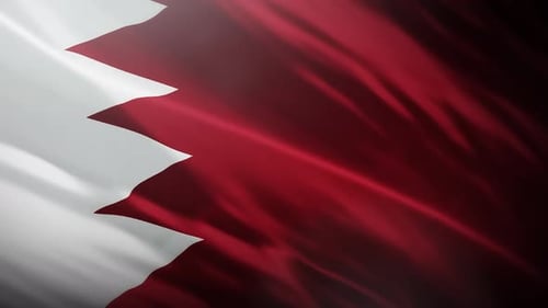 Realistic Waving Flag of Bahrain