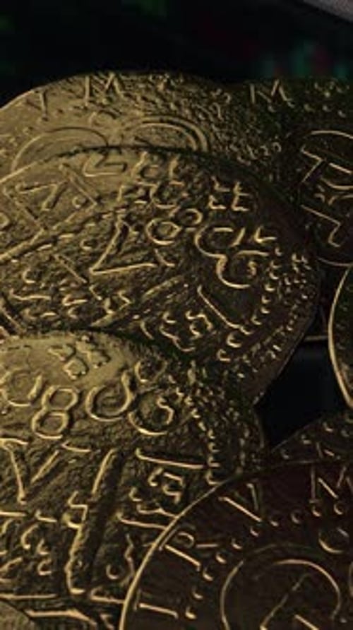 Ancient Gold Coins Close Up Wealth Background Vertical