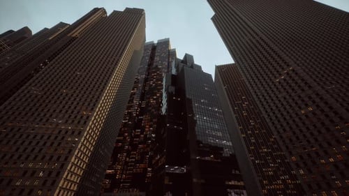 View Looking Up at High Rise Buildings